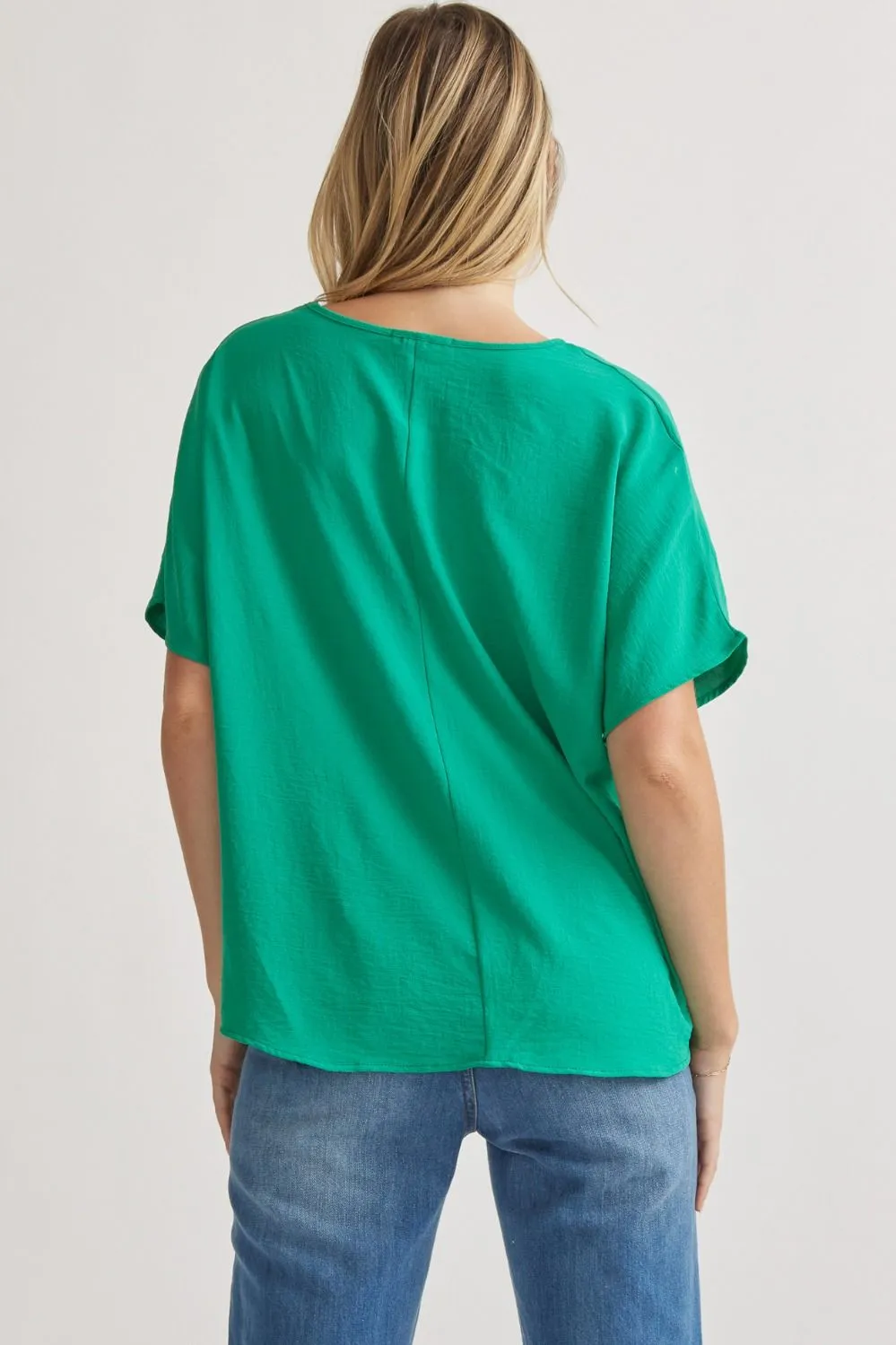 Blissful Basics V-Neck Top - Kelly Green *Regular & Curvy*