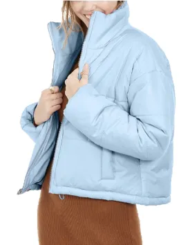 Celebrity Pink Juniors' Cropped Puffer Coat Blue