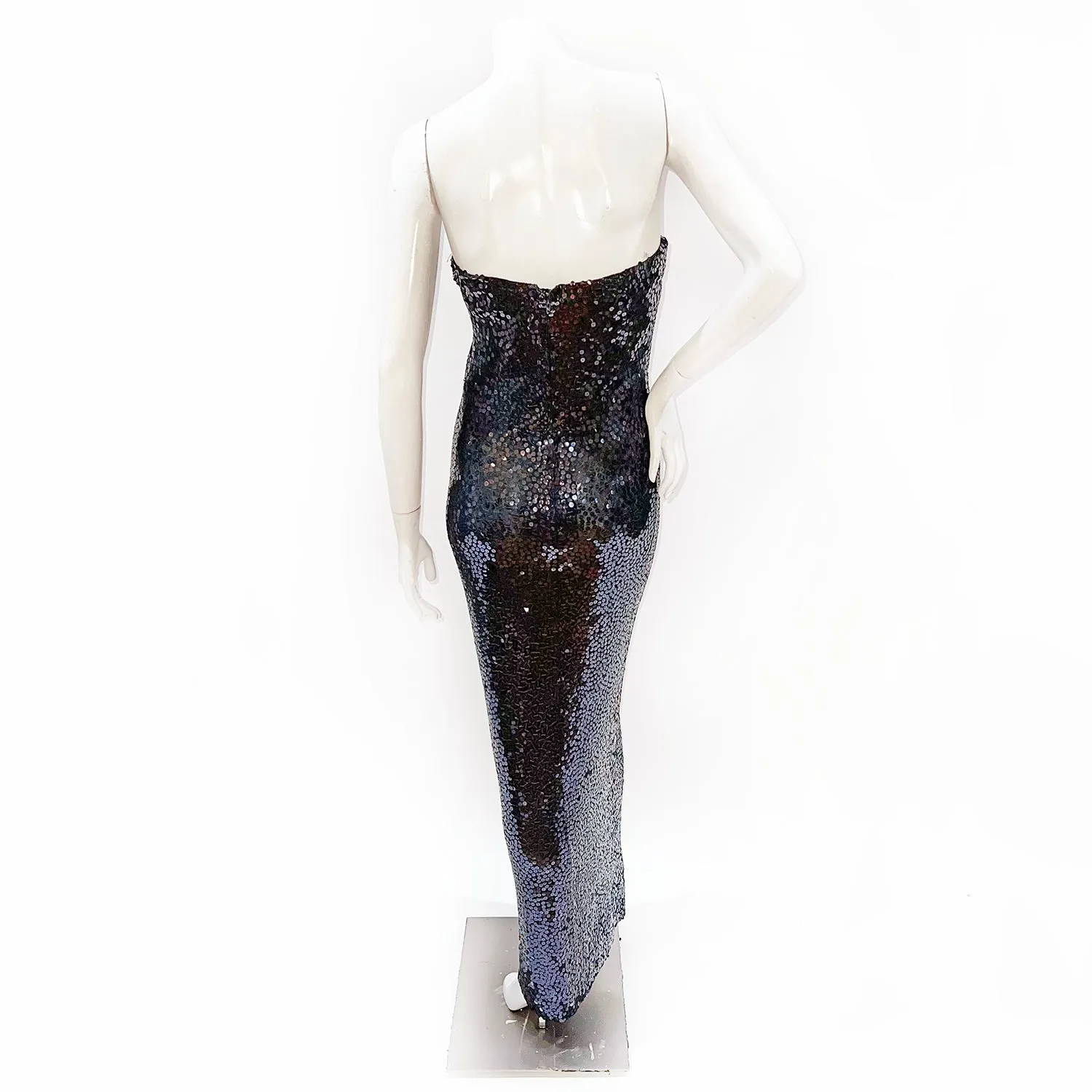 Dark Purple Sequin Mermaid Gown Set