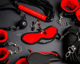 Deluxe Red 14 Piece Complete Bondage Kit