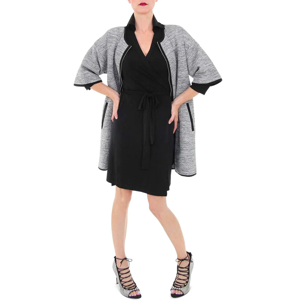 Milo Wrap Dress in Black Jersey