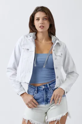 White Denim Raw Edge Jacket